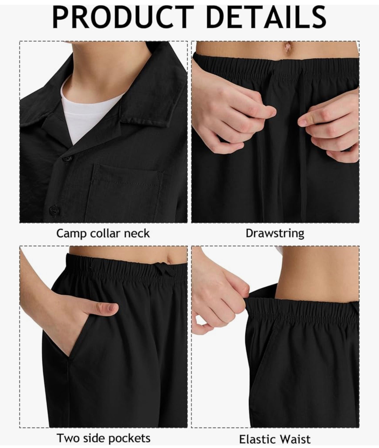 Boy's Short 2 Pieces Set Casual Beach Outfits Button Down Shirts Shorts Vacation Texture Sets Kids 6-16 Years