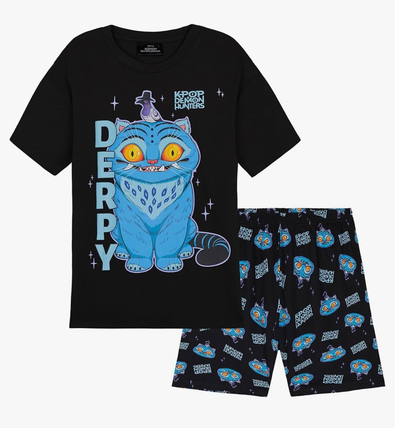 KPop Demon Hunters Officially Licensed 2-Pc Pajamas Set Girls, 5–14 Yrs, Soft PJs Lounge Set T Shirt Shorts, Gifts for Girls